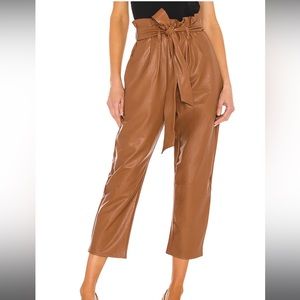 Commando Faux Leather Paperbag Pant in Cocoa